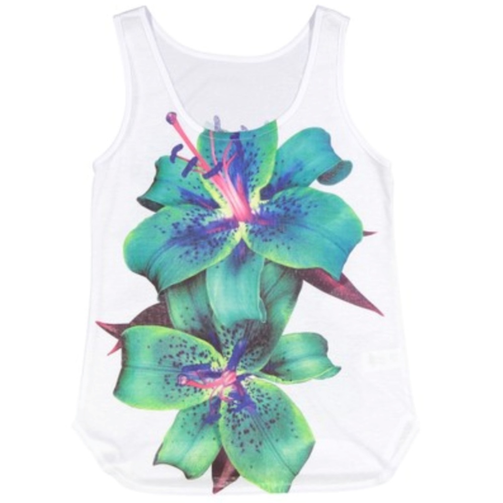 Barcode Apparel Teal Floral Tank
